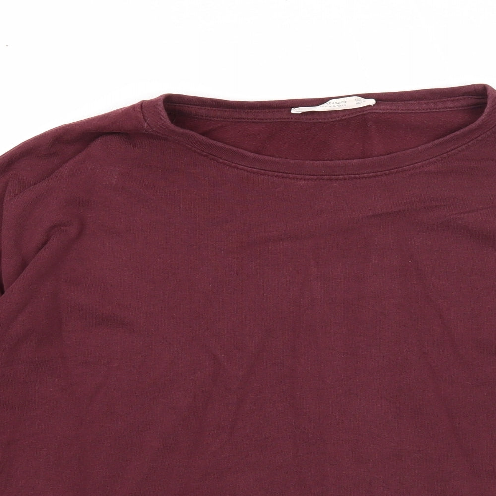 Mango Womens Purple Cotton Pullover Sweatshirt Size M Pullover