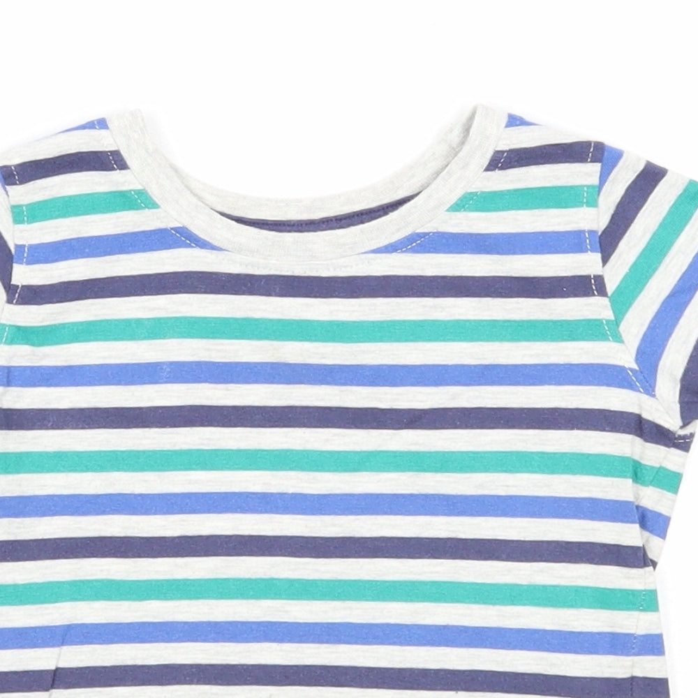 Rebel Boys Multicoloured Striped Cotton Basic T-Shirt Size 12-18 Months Round Neck Pullover