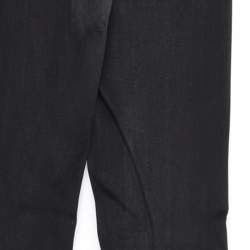 Miss Tinisi Womens Black Cotton Straight Jeans Size 12 Regular Zip