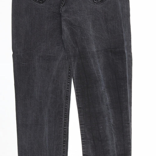 Blue fire Womens Black Cotton Straight Jeans Size 12 Regular Zip