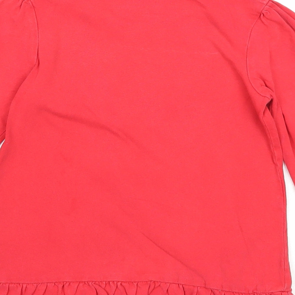 George Girls Red Cotton Basic T-Shirt Size 3-4 Years Round Neck Pullover - My Grandma Loves Me!