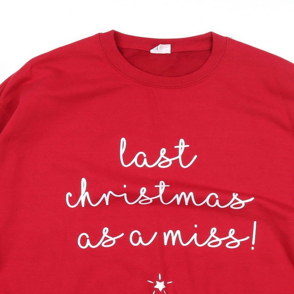 All We Do is Mens Red Cotton Pullover Sweatshirt Size 2XL - Last Christmas as a Miss!