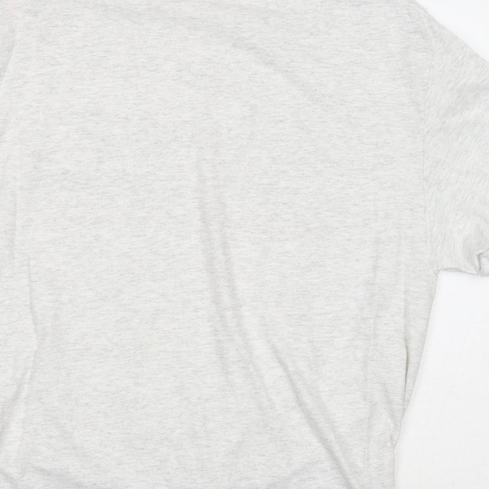 Miss Selfridge Womens Grey Cotton Basic T-Shirt Size M Round Neck - Phoenix