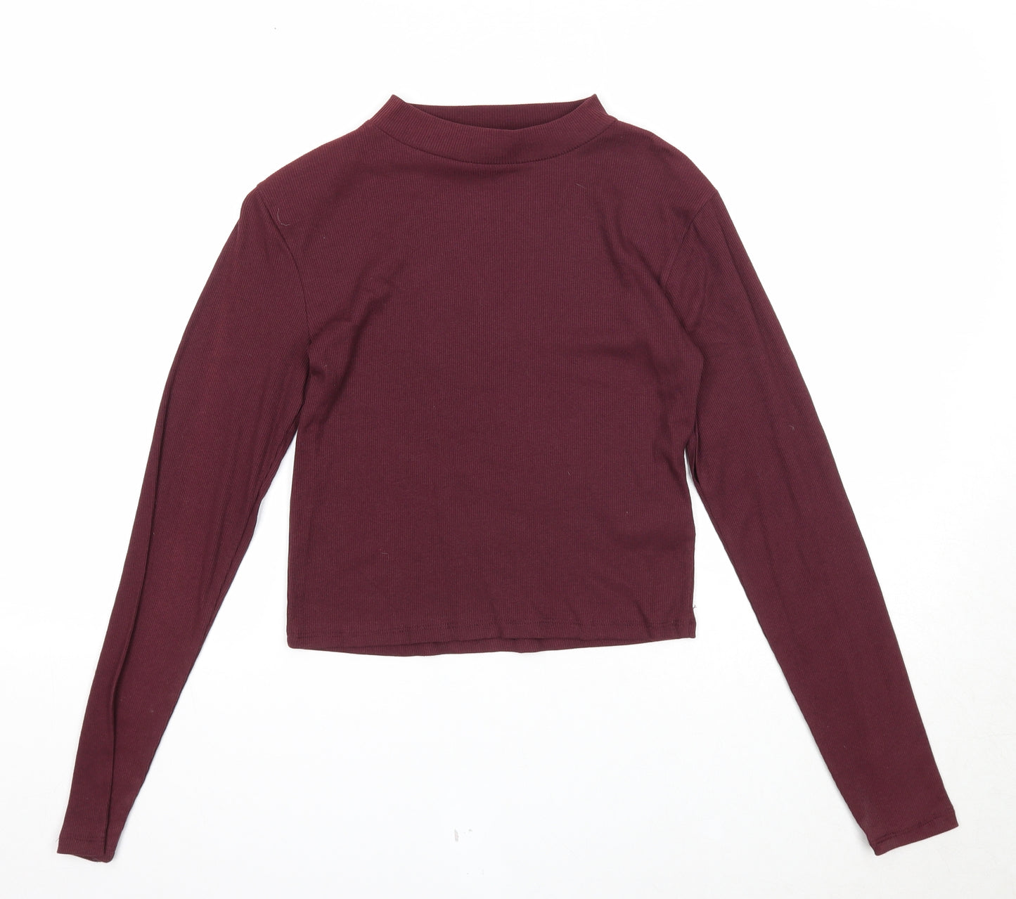 Miss Evie Girls Purple Mock Neck Cotton Pullover Jumper Size 13-14 Years Pullover