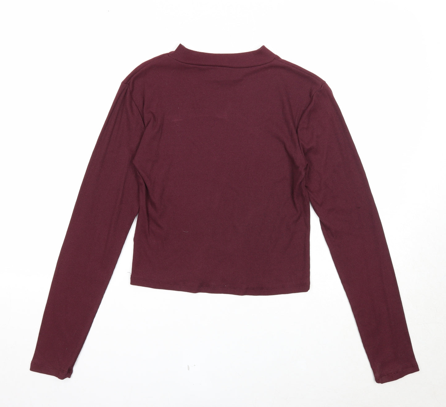 Miss Evie Girls Purple Mock Neck Cotton Pullover Jumper Size 13-14 Years Pullover