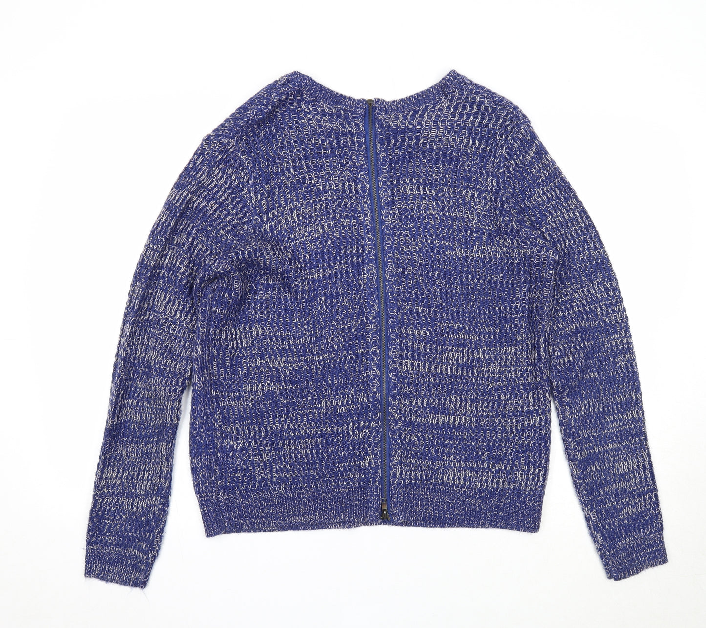 Therapy Womens Blue Boat Neck Acrylic Pullover Jumper Size L