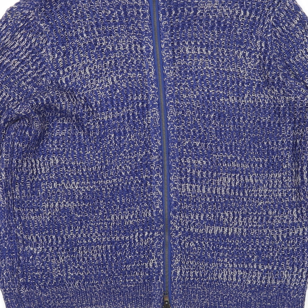 Therapy Womens Blue Boat Neck Acrylic Pullover Jumper Size L