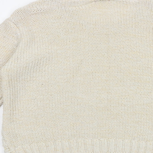 F&F Girls Beige Round Neck Acetate Pullover Jumper Size 11-12 Years Pullover