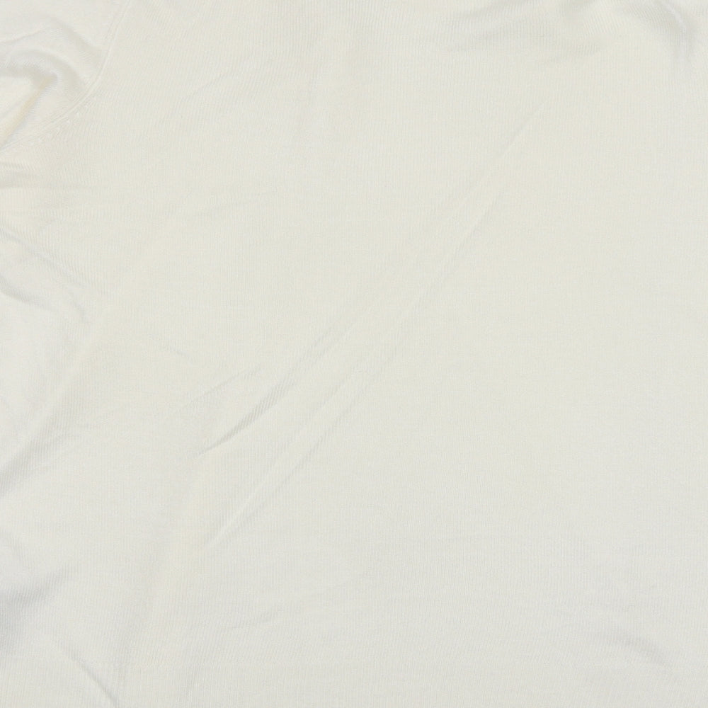 Marks and Spencer Womens Ivory Round Neck Acrylic Pullover Jumper Size 12