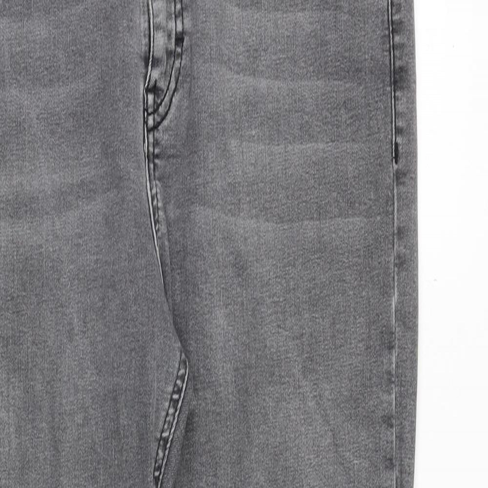 Topshop Womens Grey Cotton Skinny Jeans Size 32 in Regular Zip