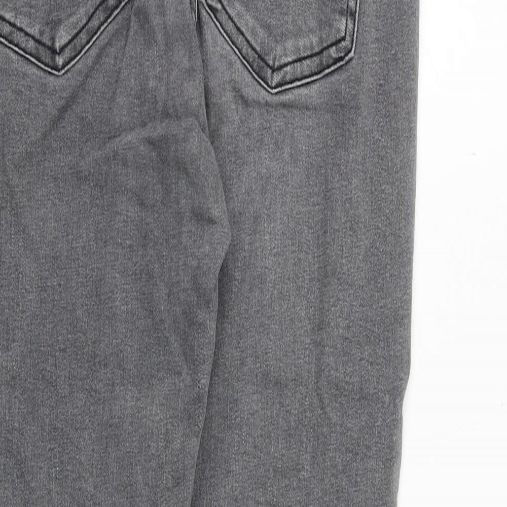 Topshop Womens Grey Cotton Skinny Jeans Size 32 in Regular Zip