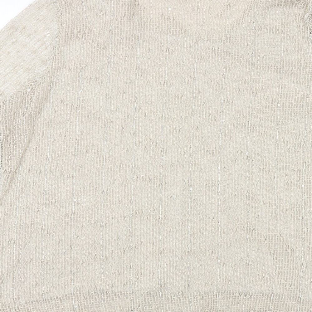 Bonmarché Womens Beige Polyester Basic Blouse Size 18 Boat Neck - Layered Textured