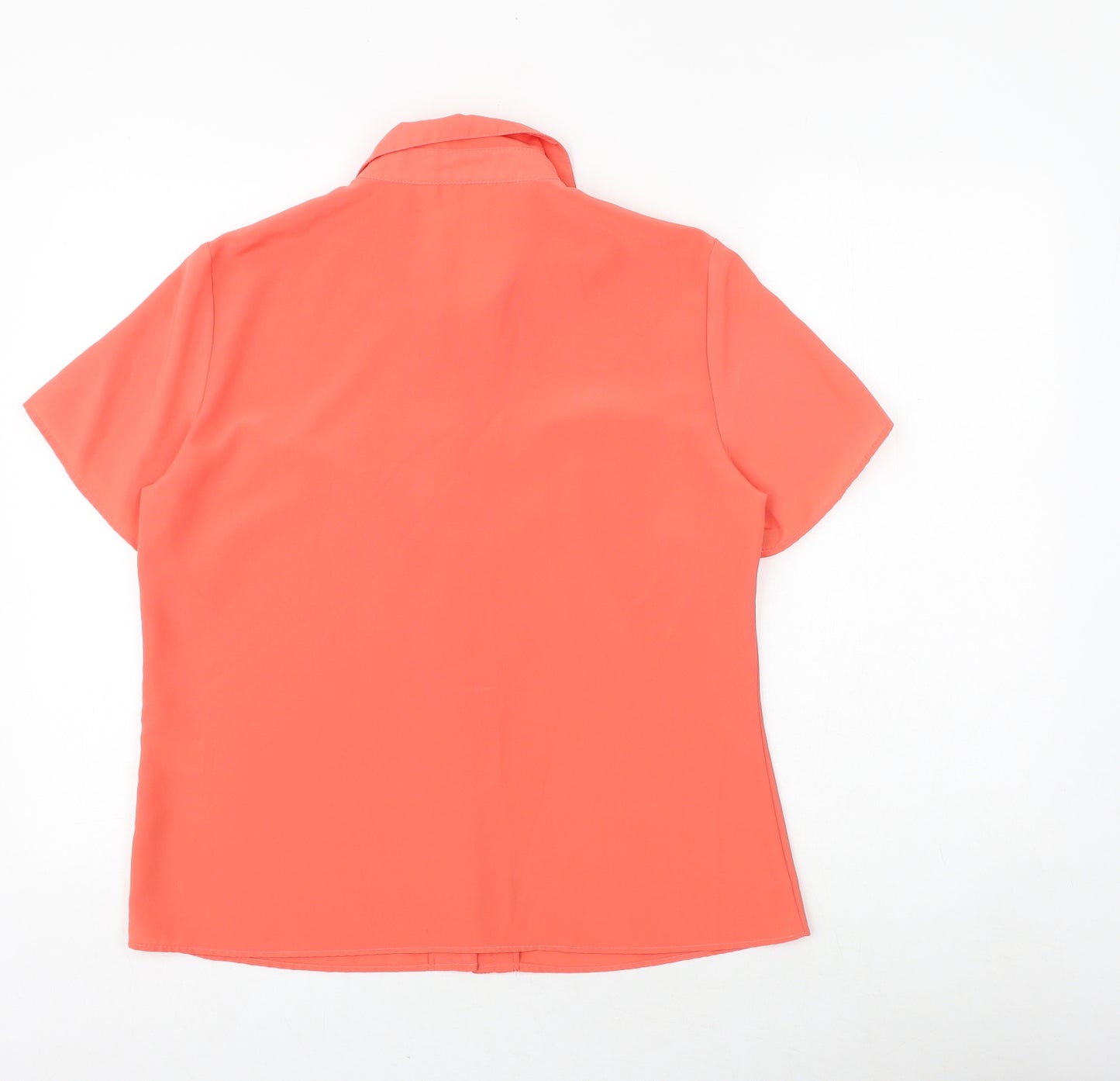 Essentials Womens Pink Polyester Basic Button-Up Size 16 Collared