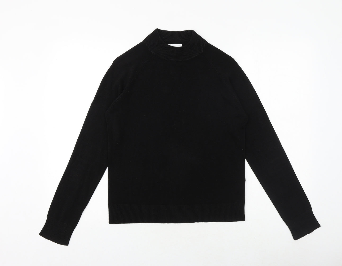 BHS Womens Black Mock Neck Acrylic Pullover Jumper Size 12