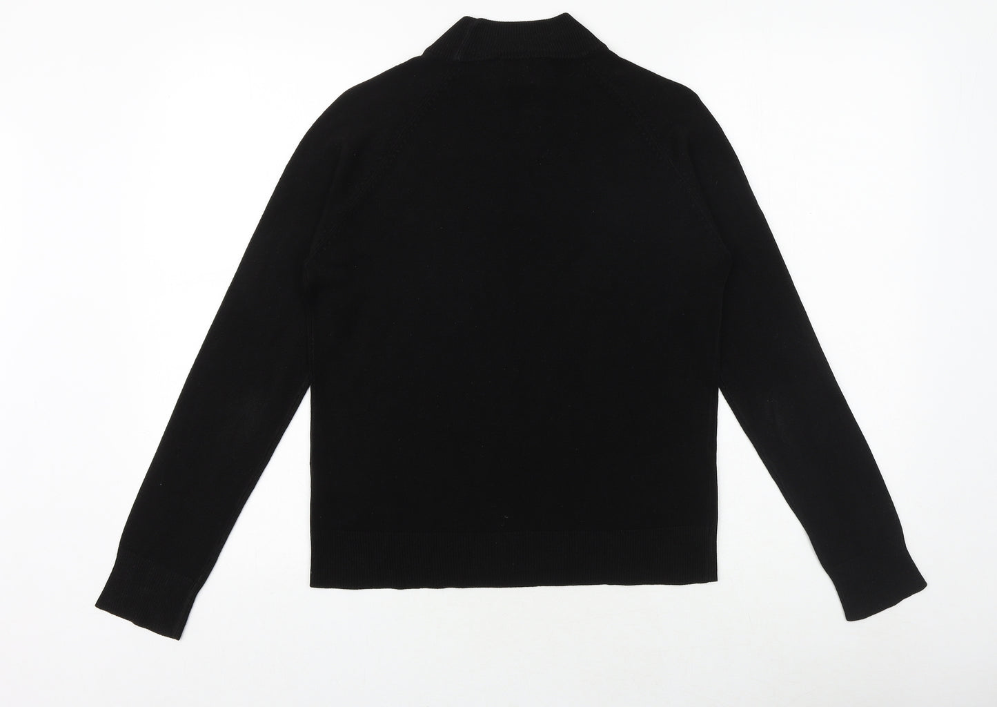 BHS Womens Black Mock Neck Acrylic Pullover Jumper Size 12