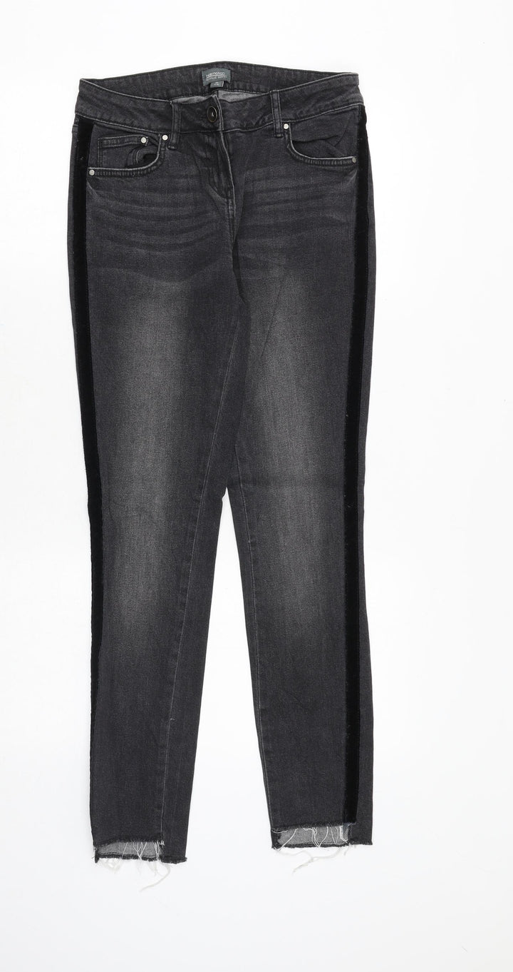 Blue Motion Womens Grey Cotton Skinny Jeans Size 8 Regular Zip