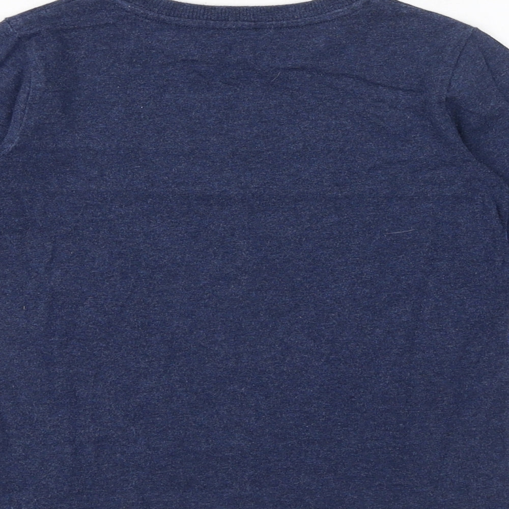 NEXT Boys Blue Geometric 100% Cotton Basic T-Shirt Size 6 Years Round Neck Pullover
