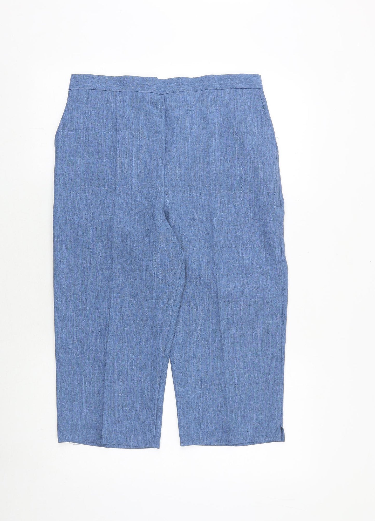 Arista Womens Blue Polyester Cropped Trousers Size 32 in Regular