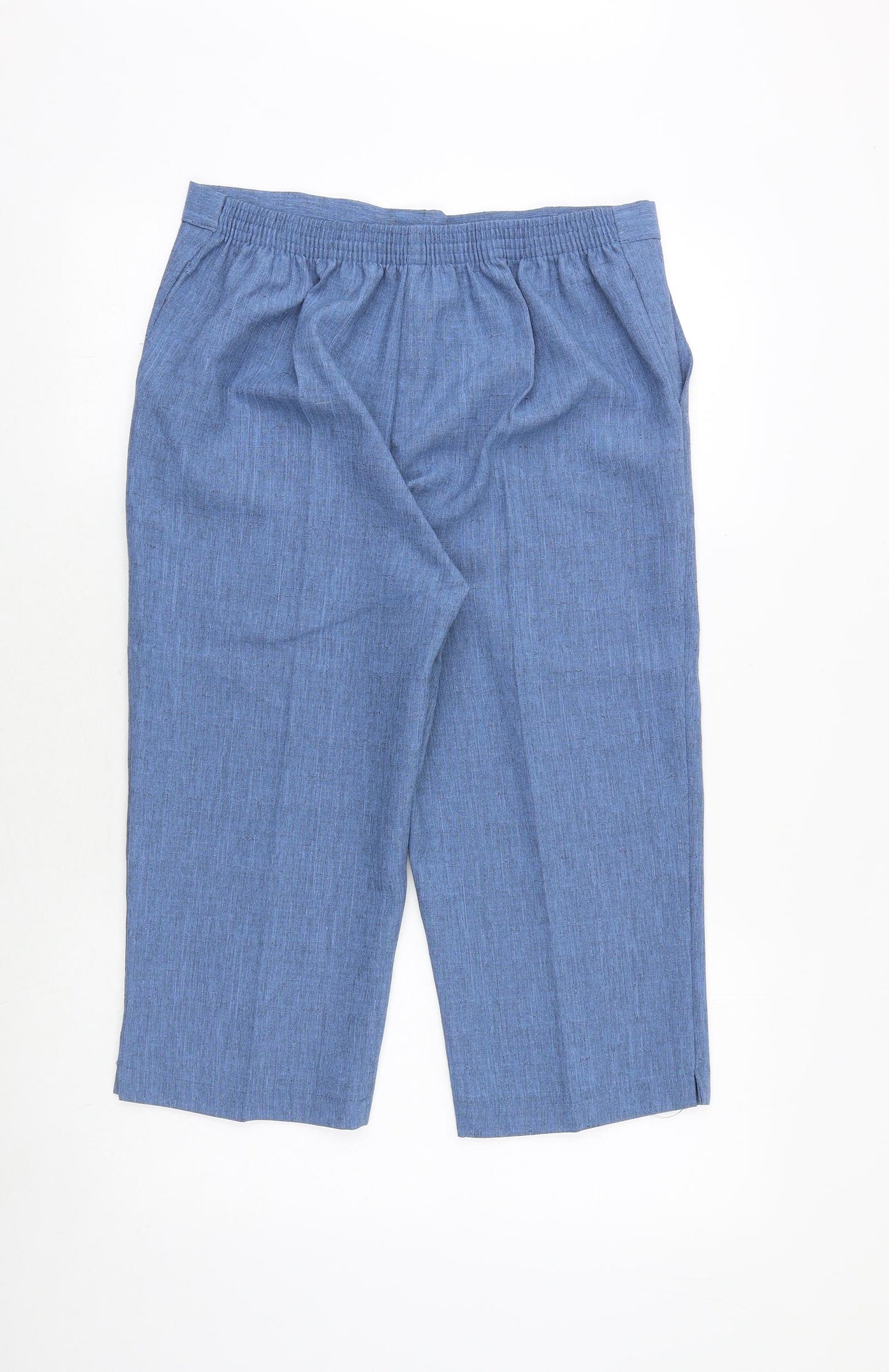 Arista Womens Blue Polyester Cropped Trousers Size 32 in Regular