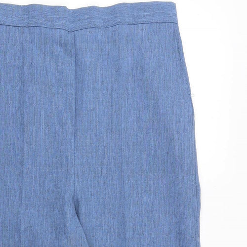 Arista Womens Blue Polyester Cropped Trousers Size 32 in Regular