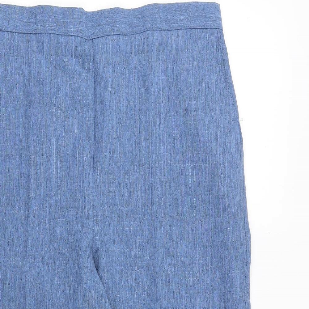 Arista Womens Blue Polyester Cropped Trousers Size 32 in Regular