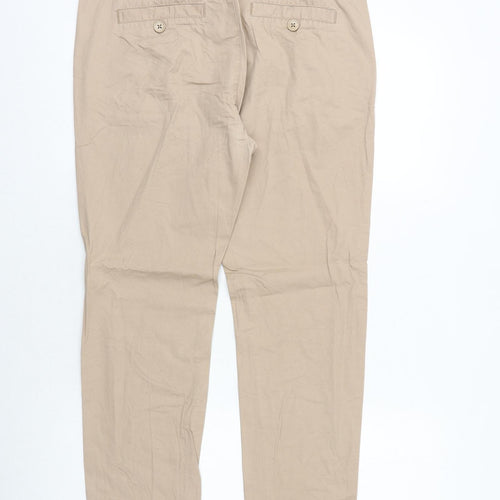 EDC Womens Beige Cotton Trousers Size 8 Regular Button