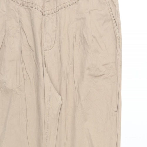 EDC Womens Beige Cotton Trousers Size 8 Regular Button