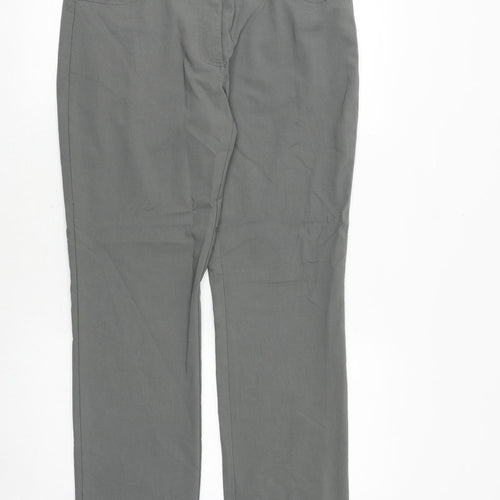 Zhenzi Womens Green Viscose Trousers Size 14 Relaxed Zip