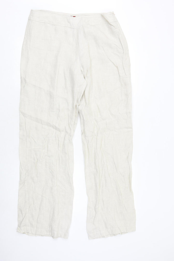 Olsen Womens Beige Polyester Trousers Size 34 in Regular Zip