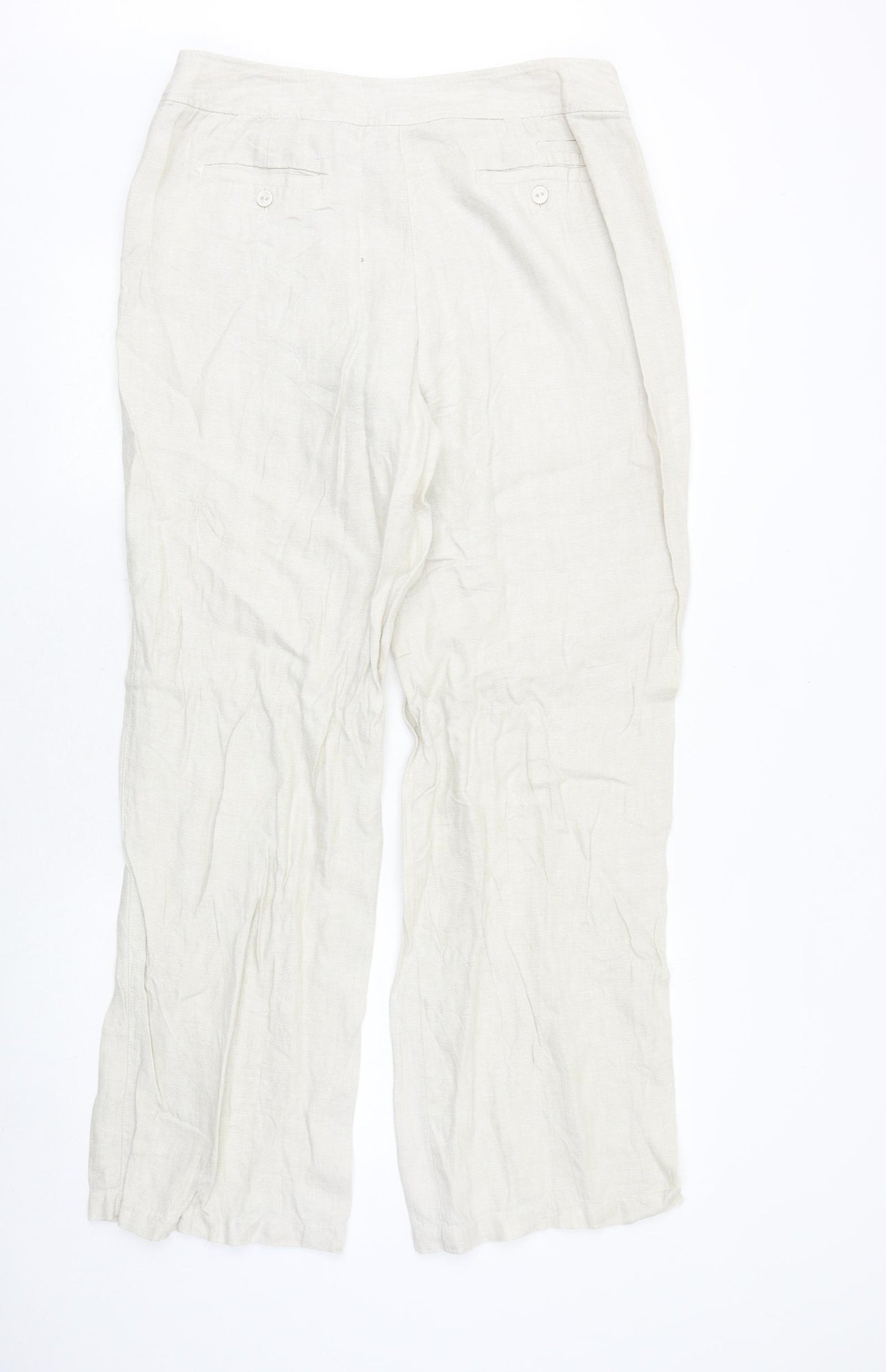 Olsen Womens Beige Polyester Trousers Size 34 in Regular Zip