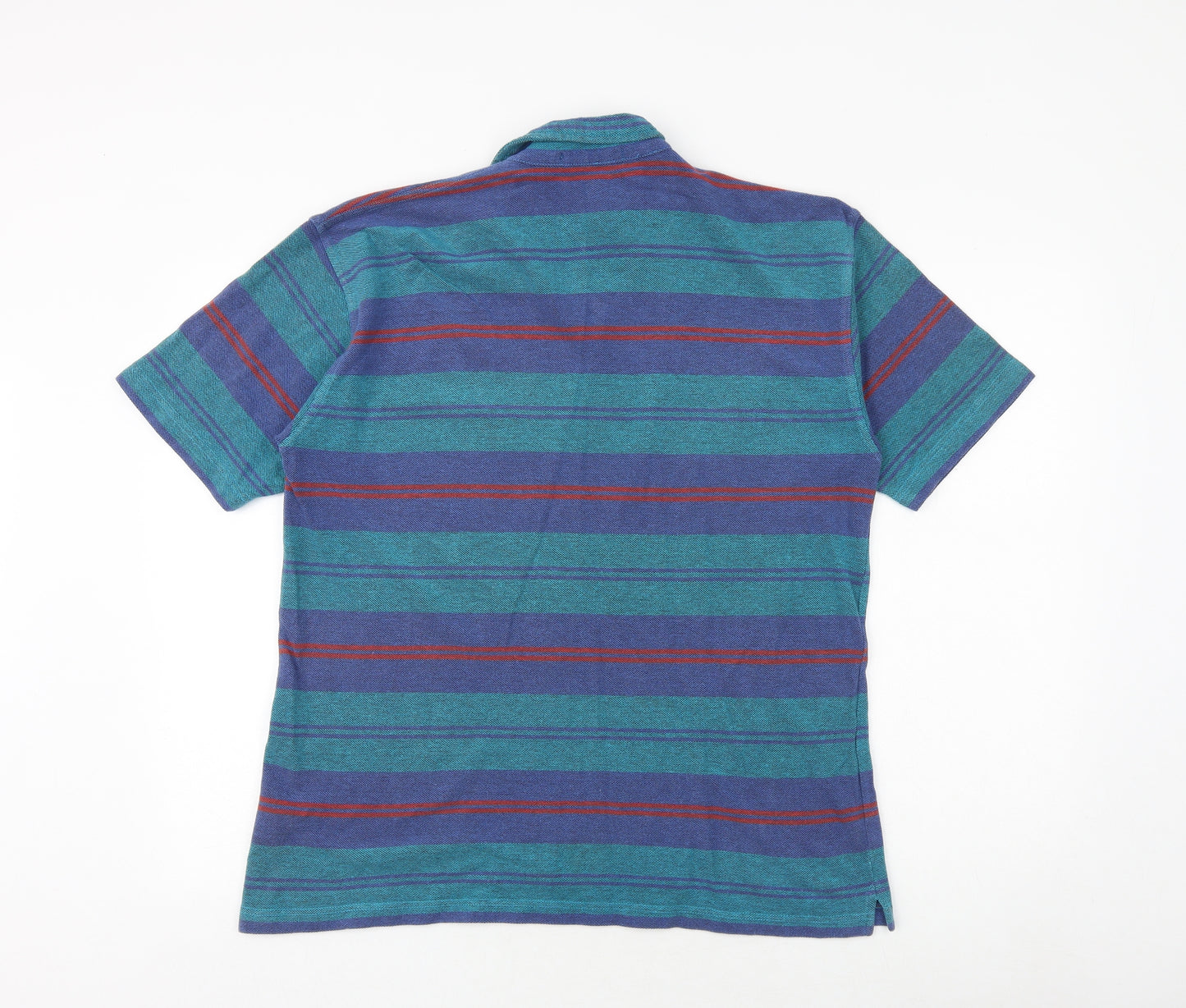 Principles Mens Multicoloured Striped Cotton T-Shirt Size M Collared