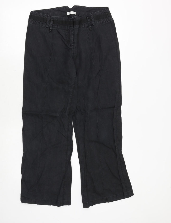 Promod Womens Black Polyester Trousers Size 34 in Regular Zip