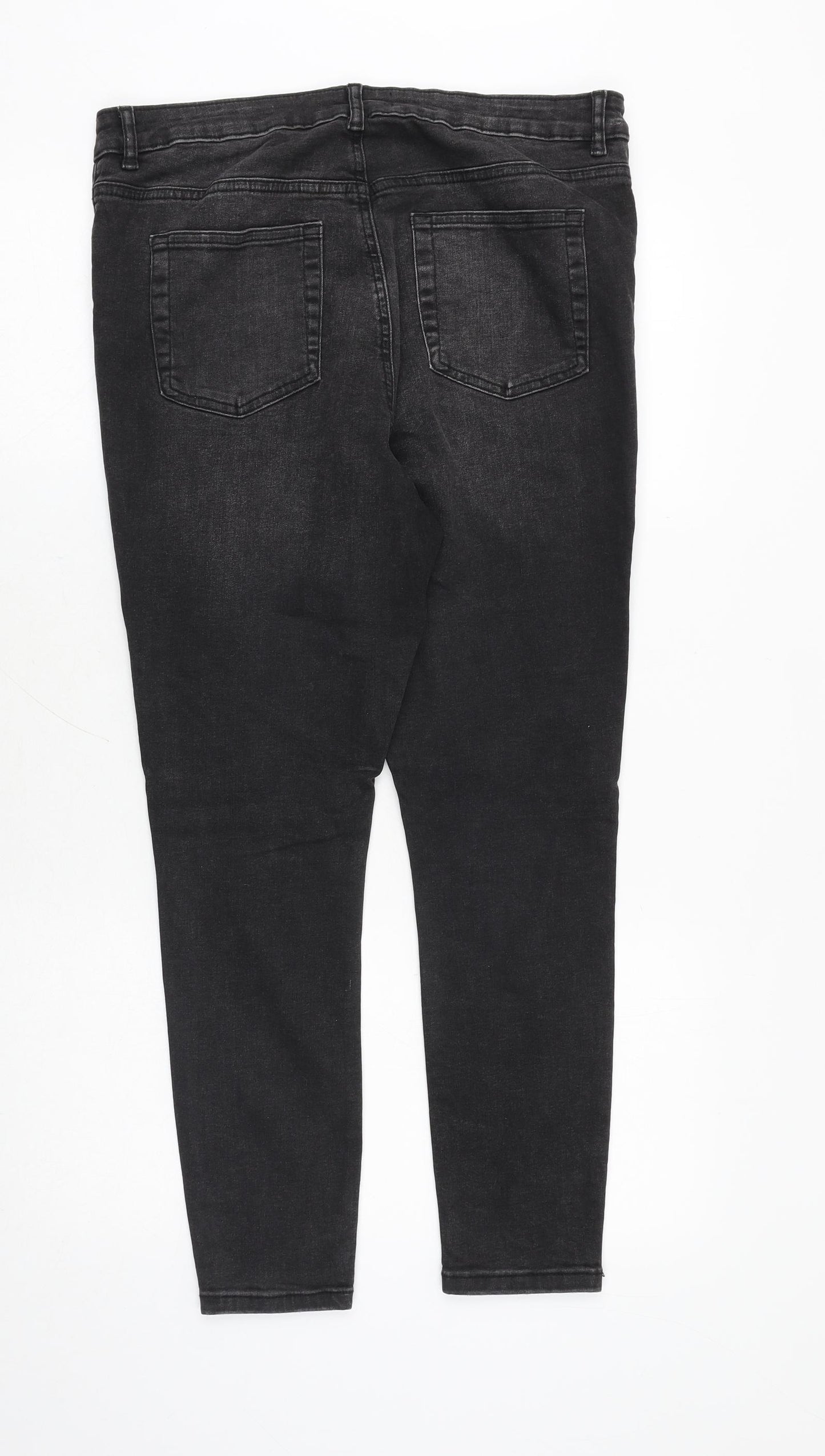 Denim & Co. Womens Black Cotton Skinny Jeans Size 16 Regular Zip