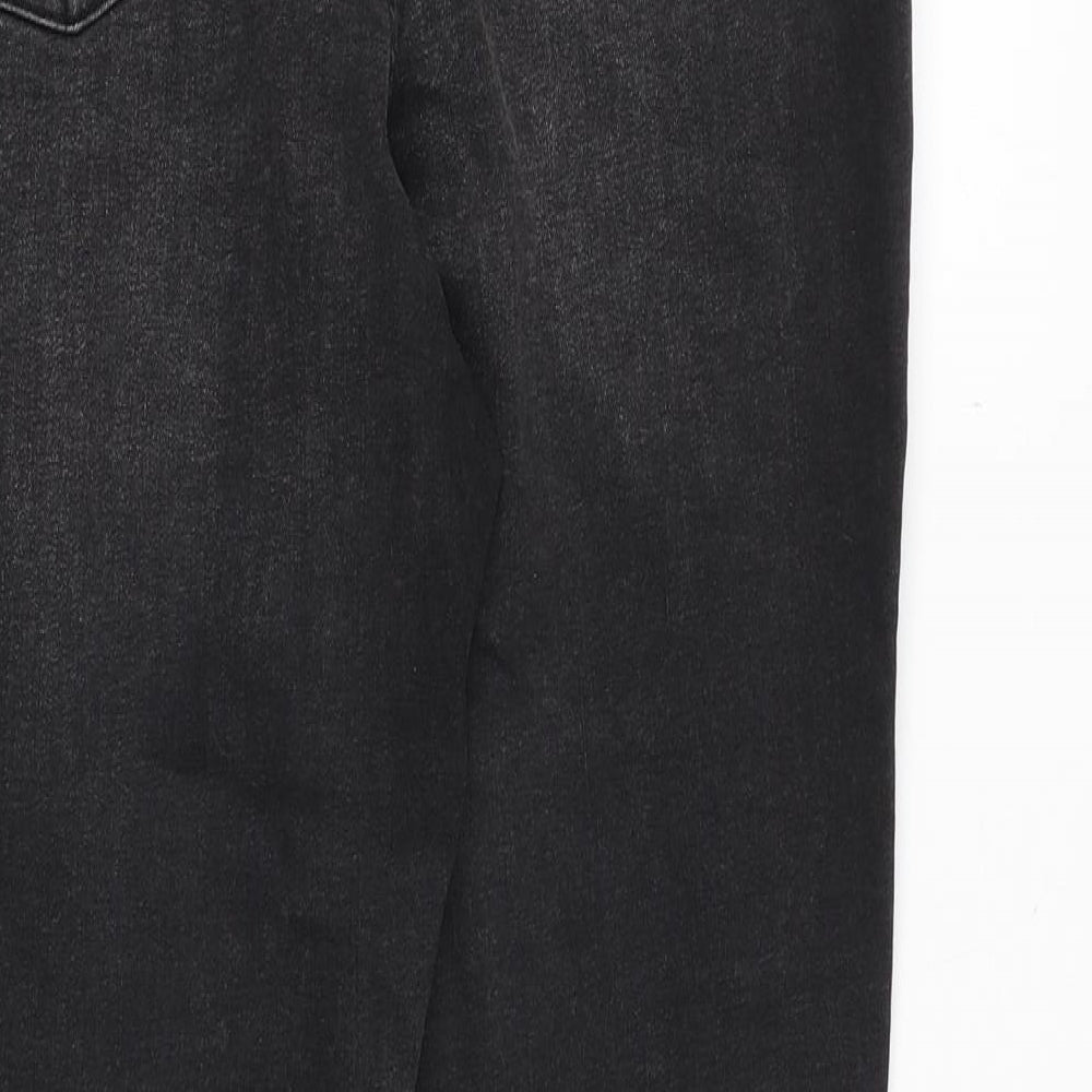 Denim & Co. Womens Black Cotton Skinny Jeans Size 16 Regular Zip