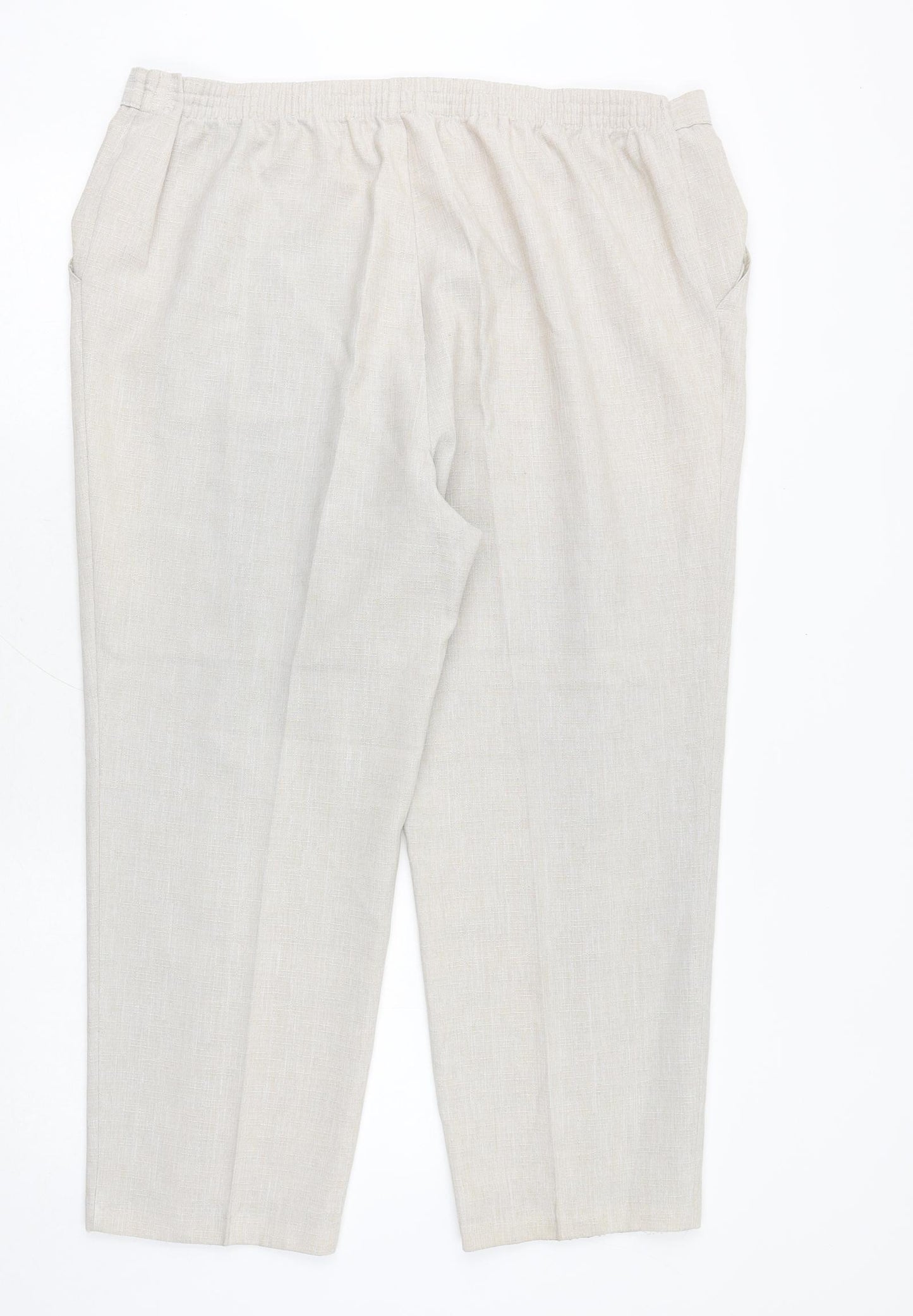 Marks and Spencer Womens Beige Polyester Trousers Size 20 Regular