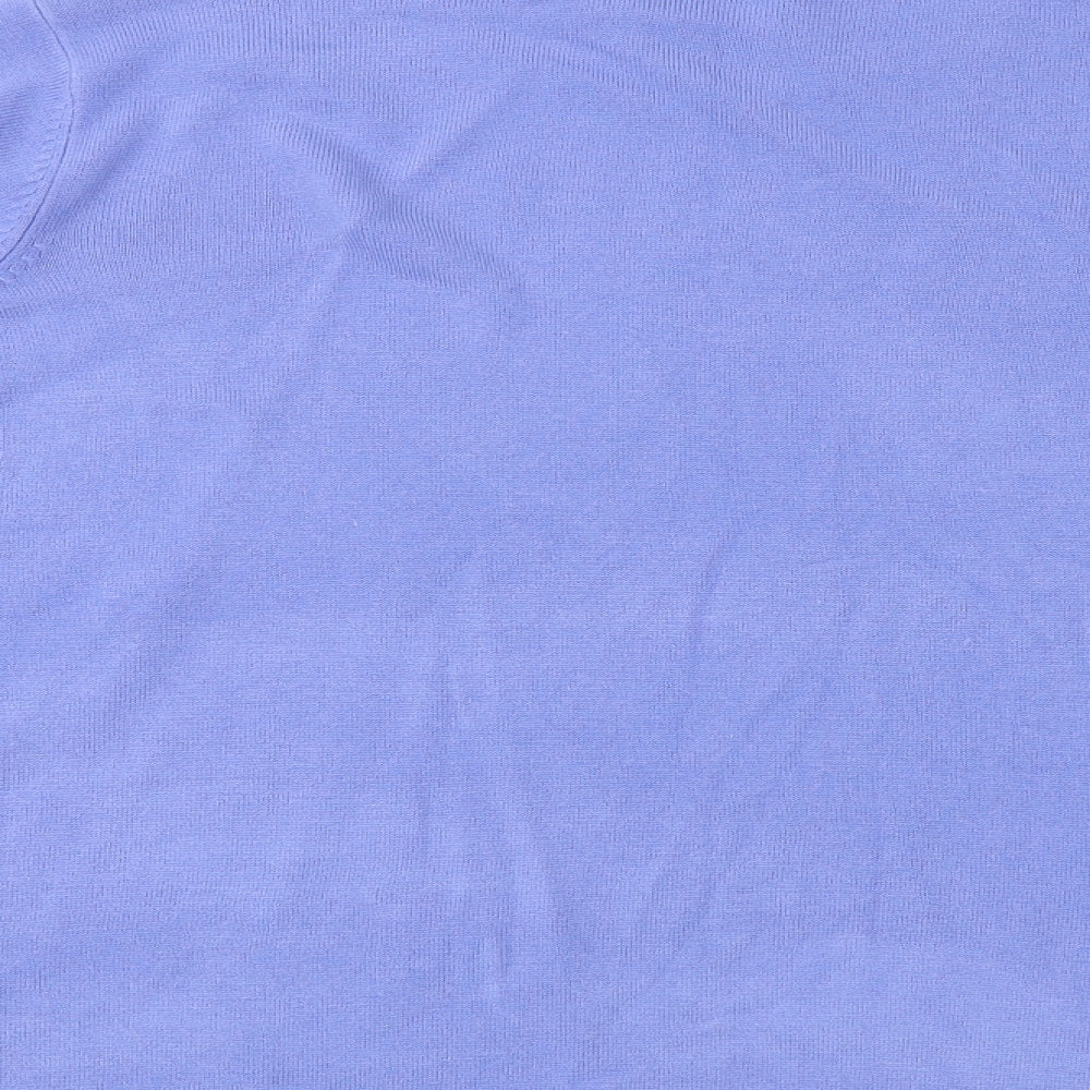 Bonmarché Womens Blue Mock Neck Acrylic Pullover Jumper Size XL