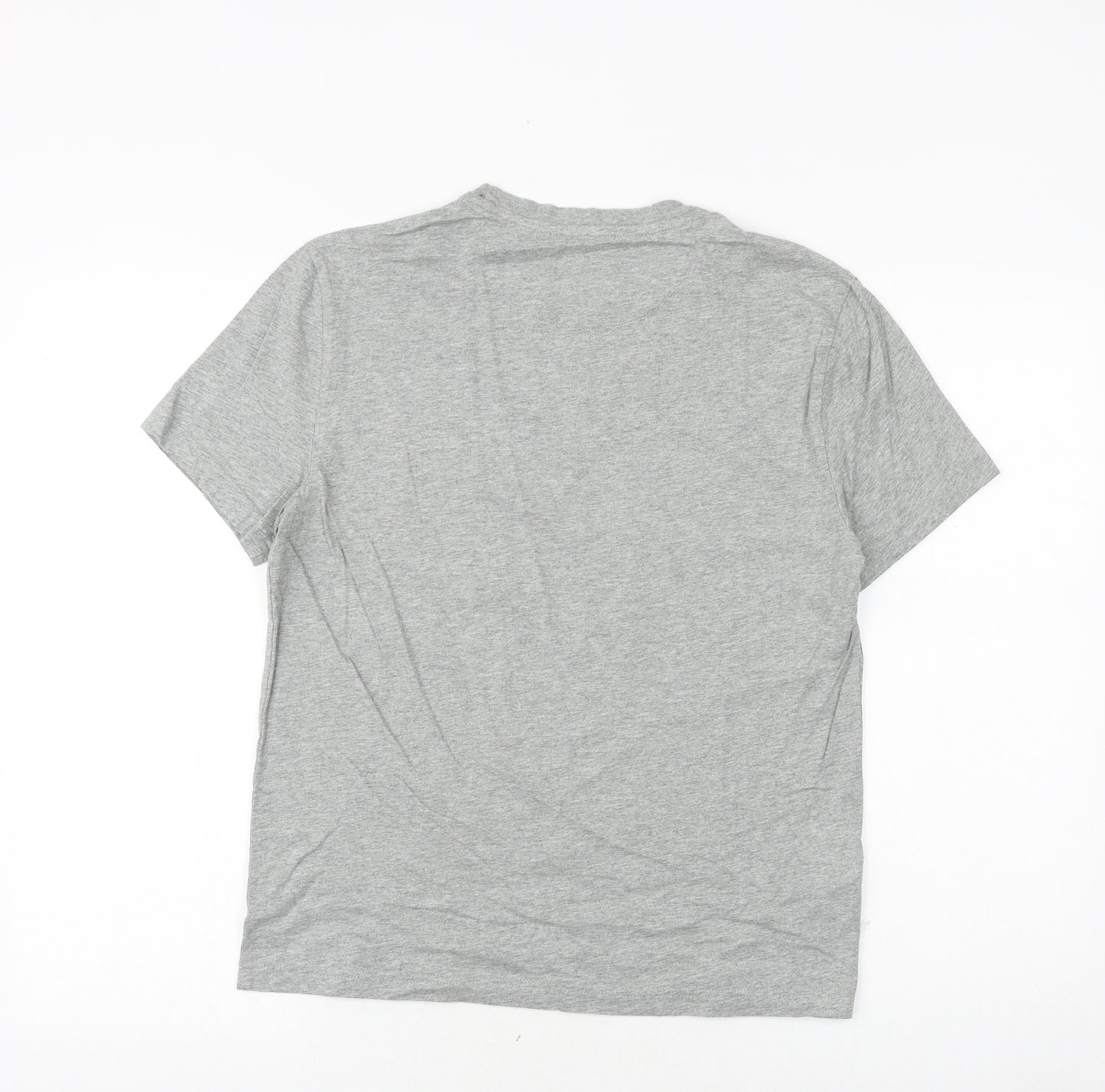 Penguin Mens Grey Cotton T-Shirt Size S Roll Neck