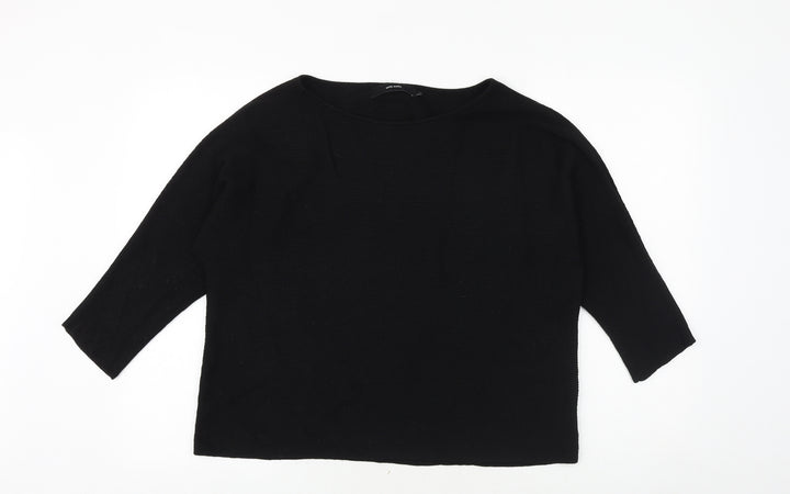 VERO MODA Womens Black Round Neck Viscose Pullover Jumper Size M