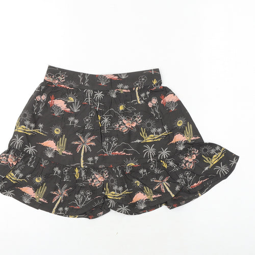TU Girls Grey Geometric Viscose A-Line Skirt Size 3 Years Regular Pull On
