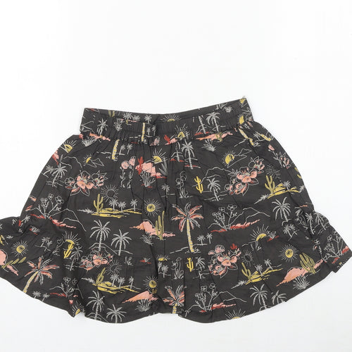 TU Girls Grey Geometric Viscose A-Line Skirt Size 3 Years Regular Pull On