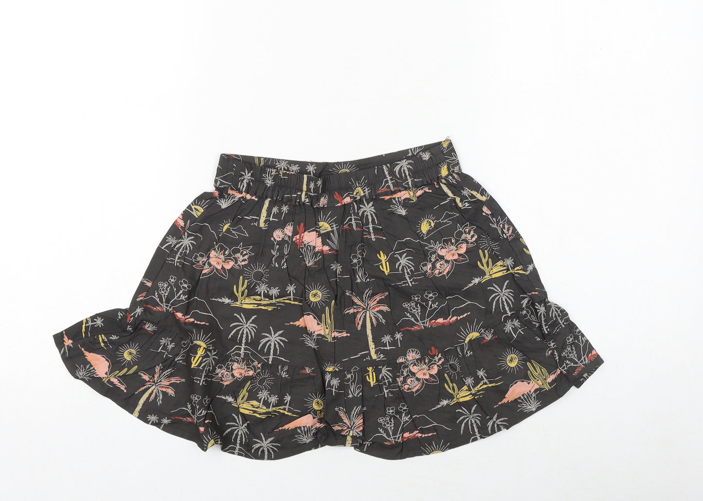 TU Girls Grey Geometric Viscose A-Line Skirt Size 3 Years Regular Pull On