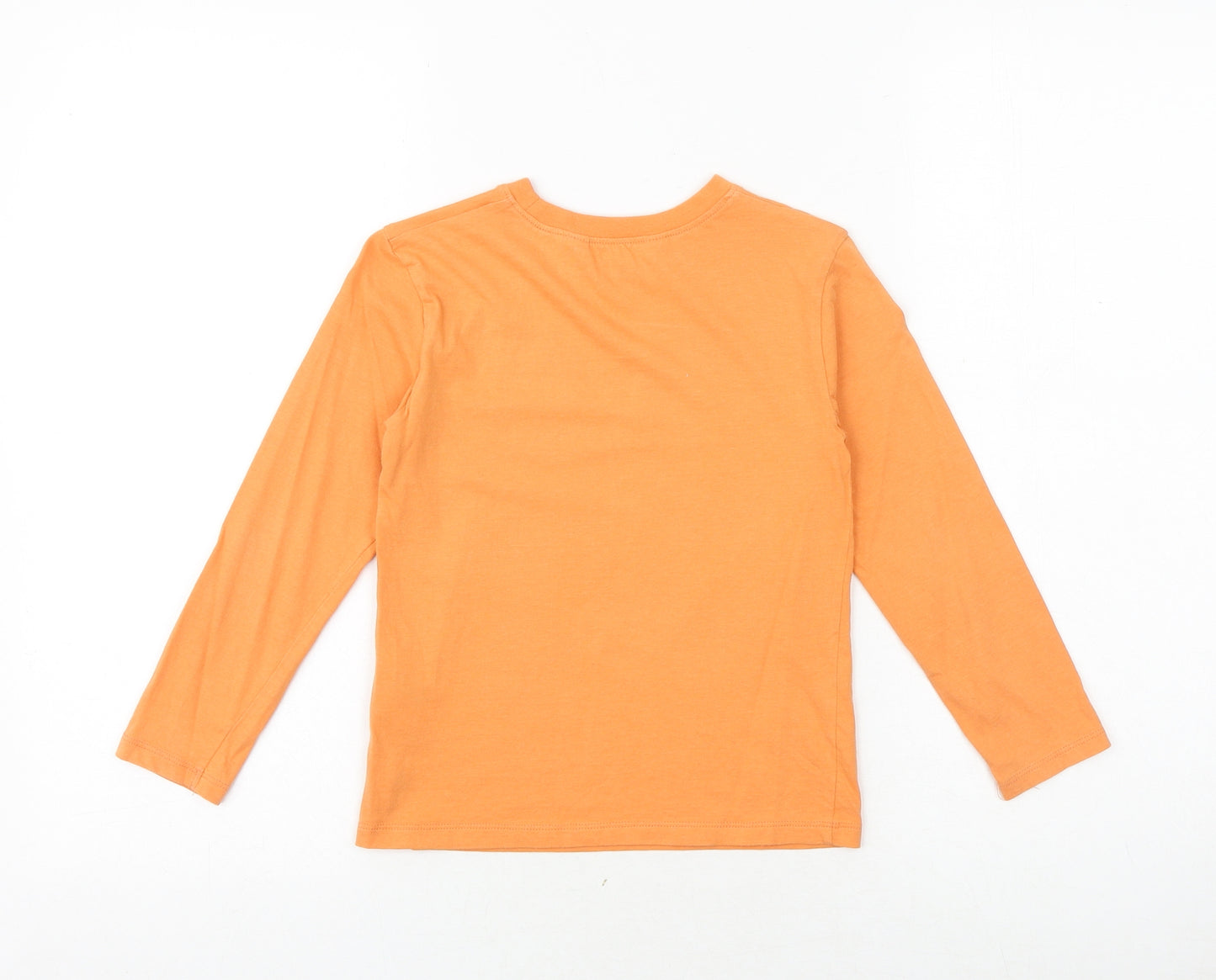 H&M Boys Orange 100% Cotton Basic T-Shirt Size 5-6 Years Round Neck Pullover - New York 58