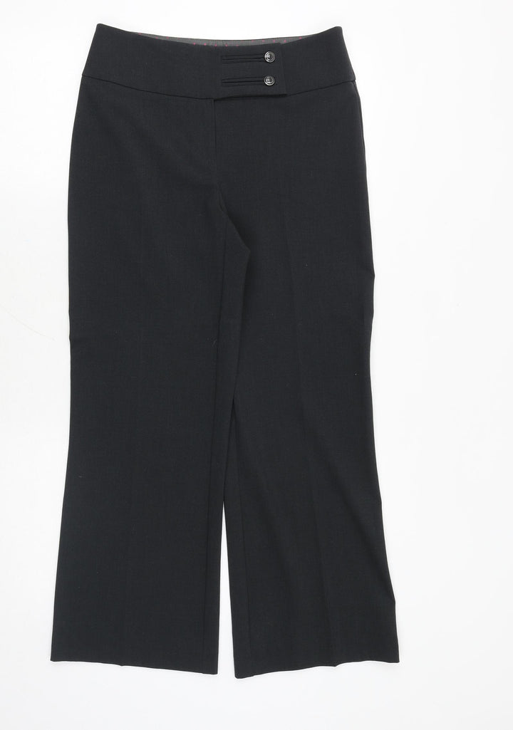 Marks and Spencer Womens Grey Polyester Dress Pants Trousers Size 8 Regular Zip