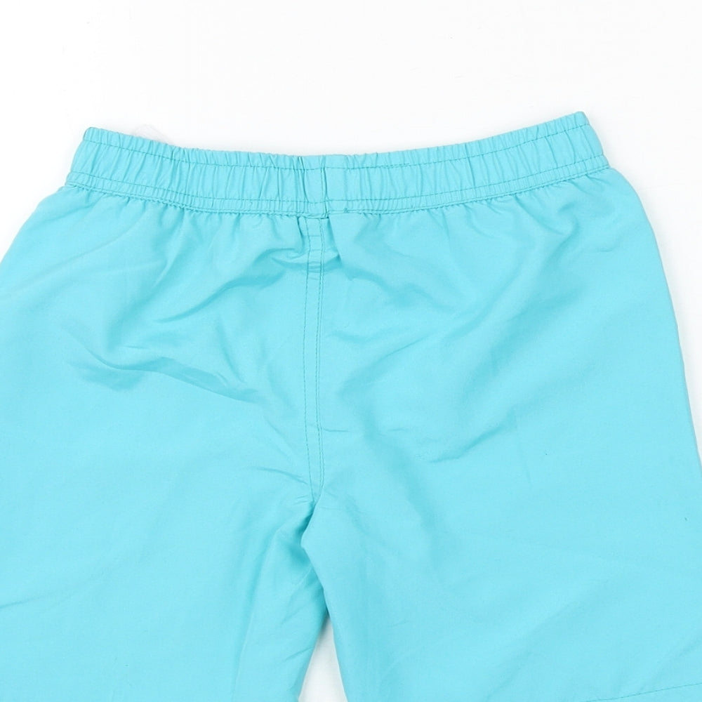 URBAN RASCALS Boys Blue Polyester Sweat Shorts Size 7-8 Years Regular Drawstring - Swim Shorts