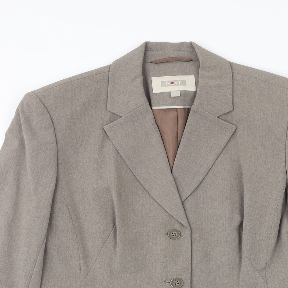 NEXT Womens Beige Jacket Blazer Size 10 Button