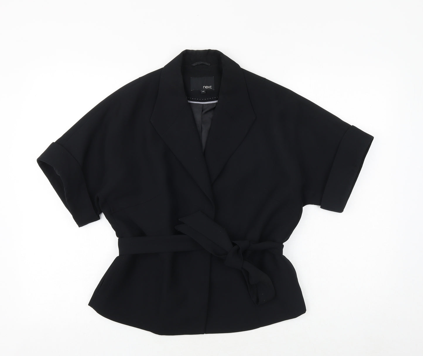 NEXT Womens Black Polyester Wrap Blouse Size 10 V-Neck