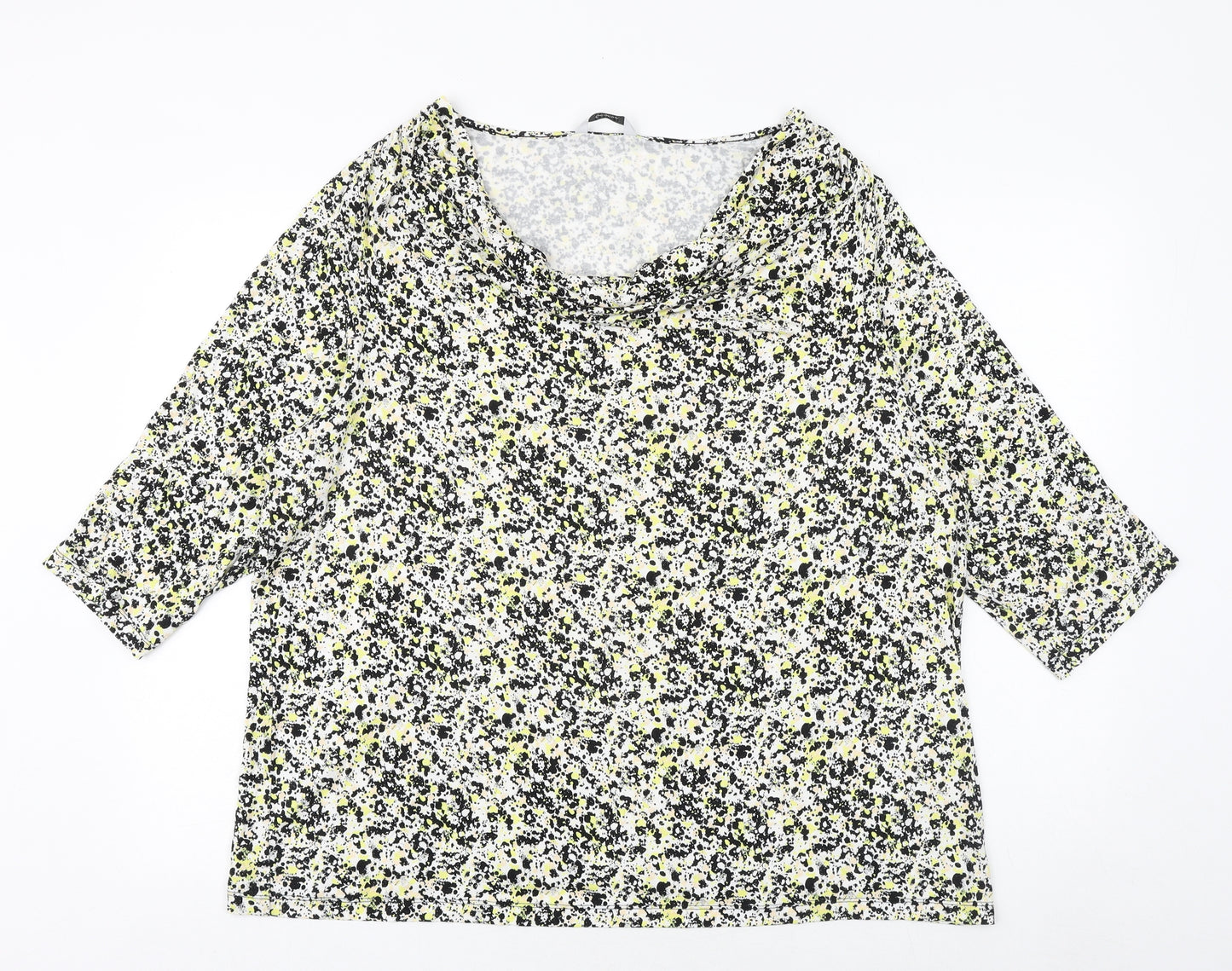 George Womens Multicoloured Geometric Viscose Basic Blouse Size 24 Cowl Neck