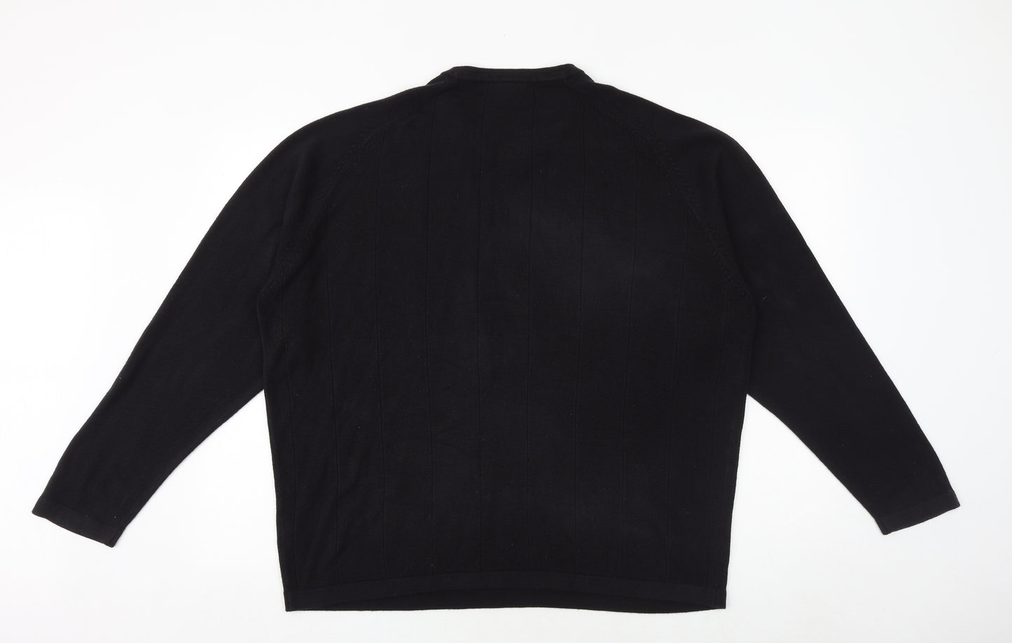 NEXT Mens Black V-Neck Acrylic Pullover Jumper Size XL Long Sleeve