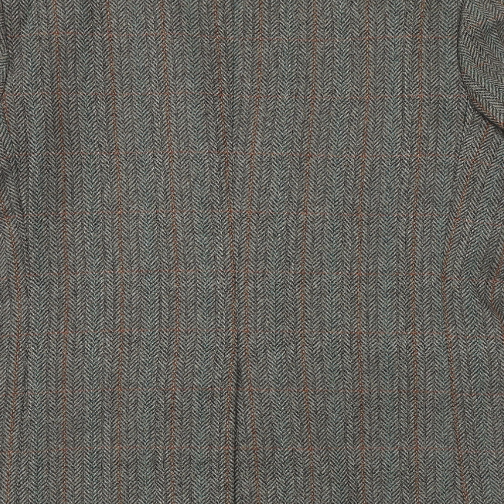 GREENWOODS Mens Green Herringbone Wool Jacket Blazer Size 38 Regular