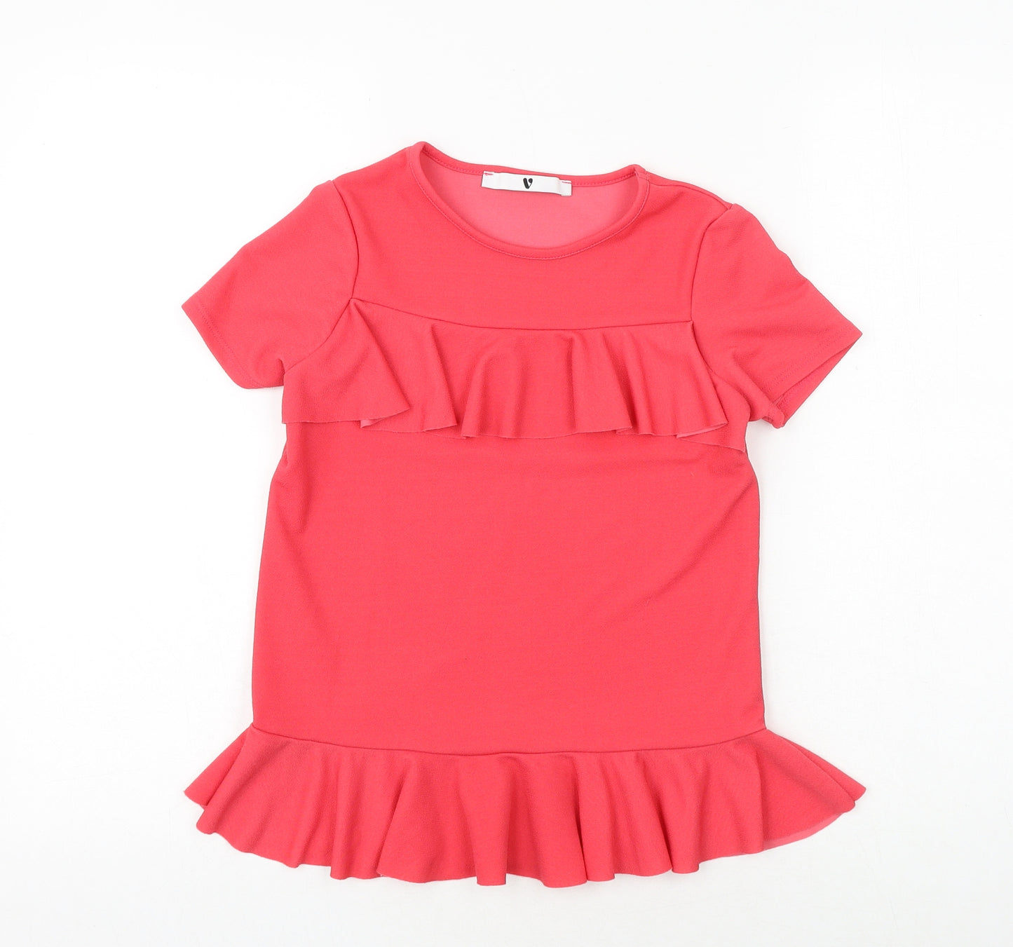 Very Girls Pink Polyester Jersey T-Shirt Size 10 Years Round Neck Pullover